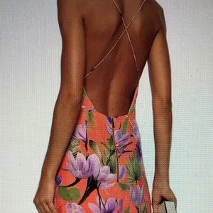 Alice + Olivia Reena open-back-floral-print cupro dress